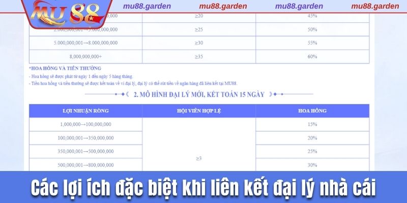Các lợi ích đặc biệt khi liên kết đại lý nhà cái