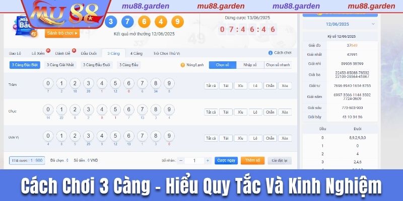 Cách chơi 3 càng