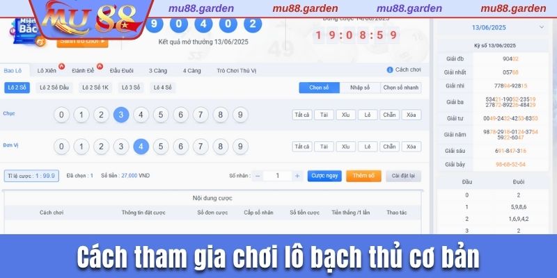 Cách tham gia chơi lô bạch thủ cơ bản