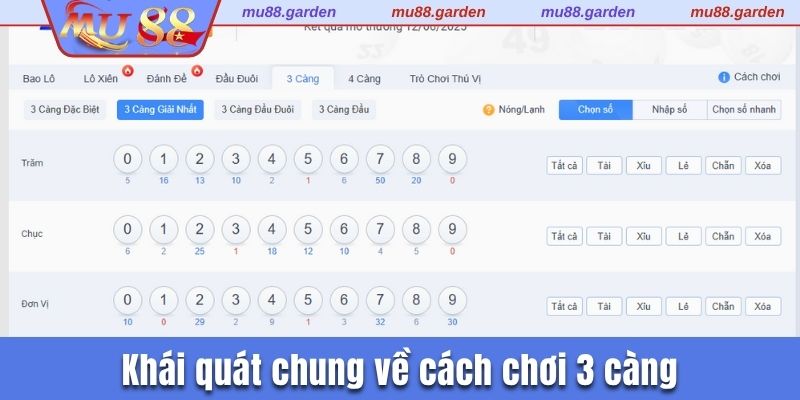 Khái quát chung về cách chơi 3 càng