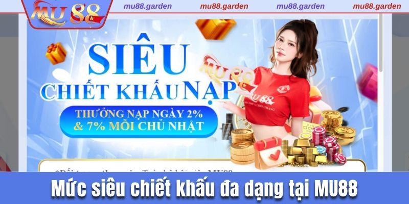 Mức siêu chiết khấu đa dạng tại MU88