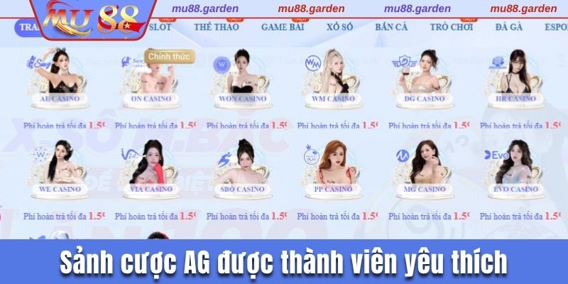 Sảnh cược AG được thành viên yêu thích