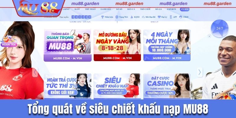 Tổng quát về siêu chiết khấu nạp MU88